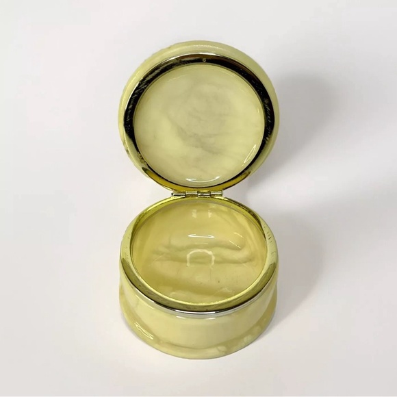 Vintage Hand Carved Italian Alabaster Stone Blue Pineapple Hinged Trinket Box - Picture 5 of 7